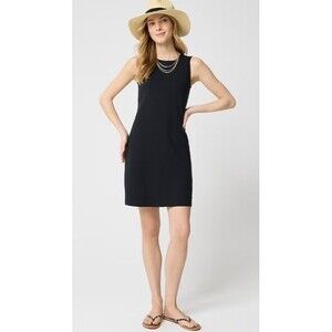 J.Crew Factory Essential Dress 2X Black Sleeveless Cotton NWT